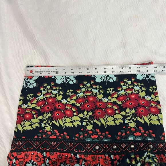 Kenzie‎ Girl Corduroy Mixed Print Midi Skirt Floral Studded - Picture 5 of 9